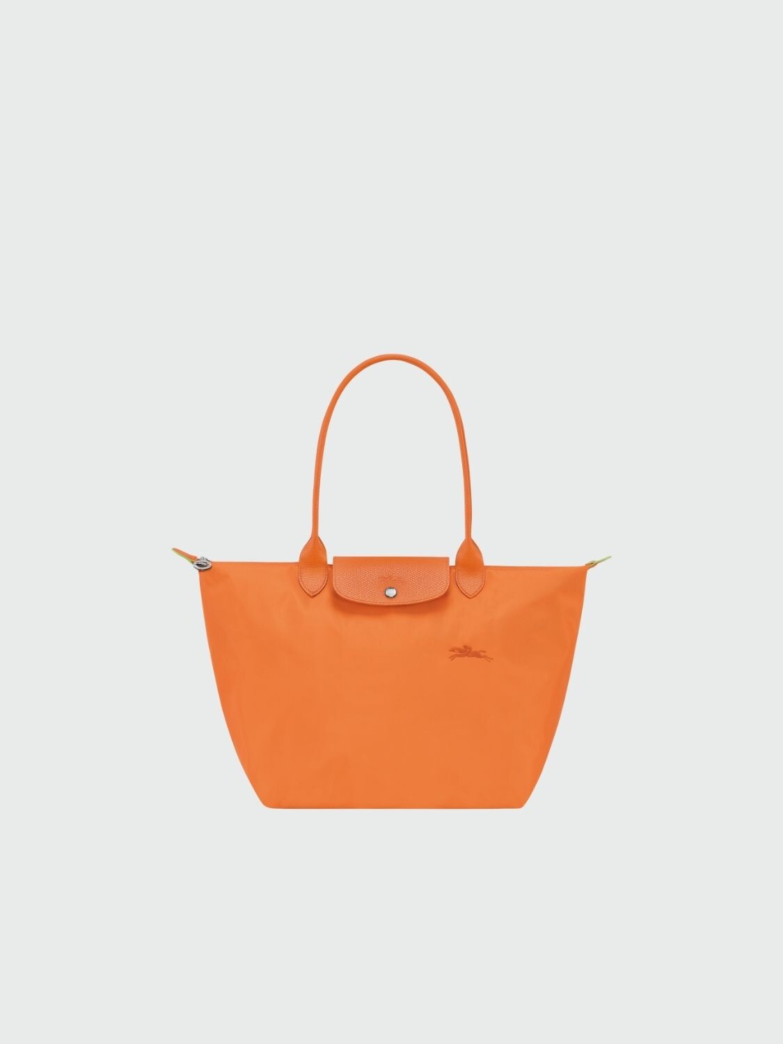 Longchamp -Cartera Longchamp plegable de nylon con cierre y asa larga, Le pliage L Naranja