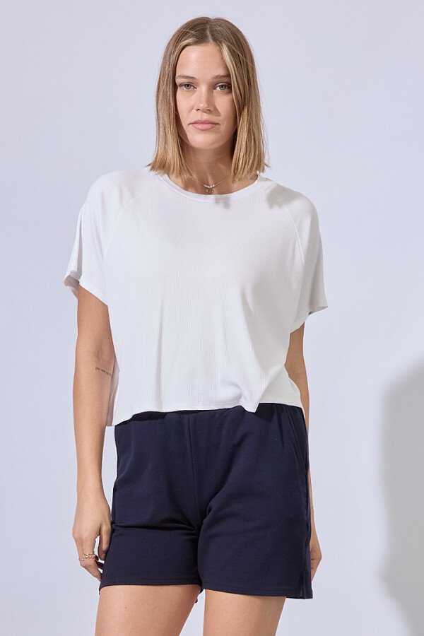 Remera Crop Rib BLANCO