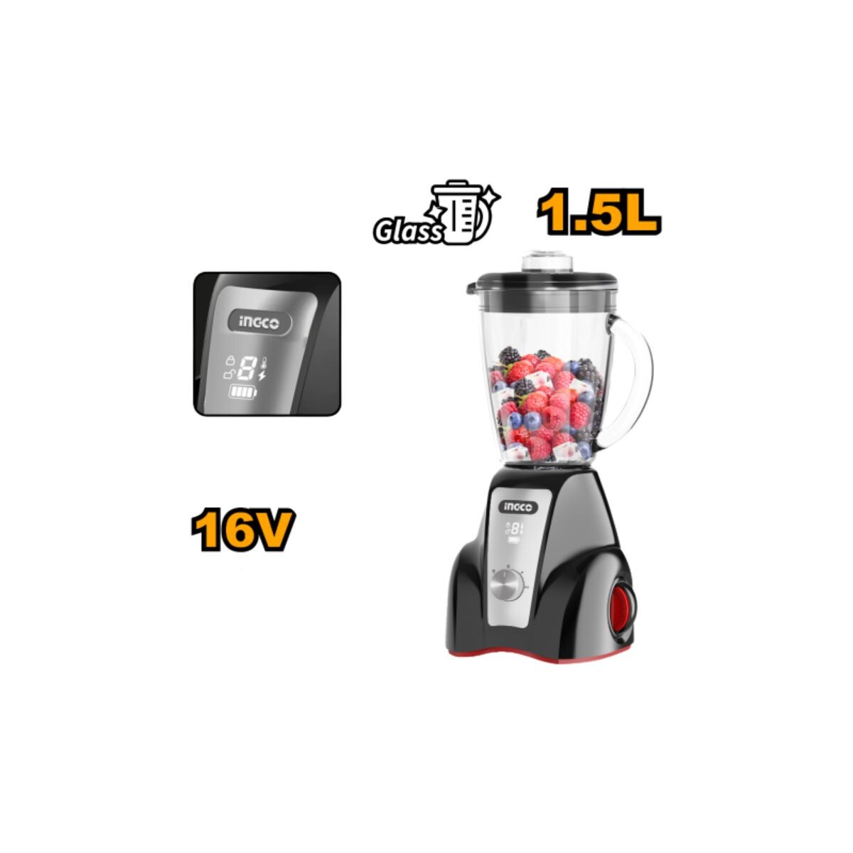 LICUADORA 1,5LT BATERIA 16V SIN BAT SIN CARG INGCO Licuadora 1,5lt Bateria 16v Sin Bat Sin Carg Ingco