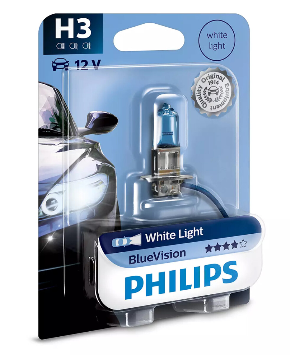 LAMPARA - HALOGENA 12V 55W H3 BLUE VISION UNIDAD PHILIPS 