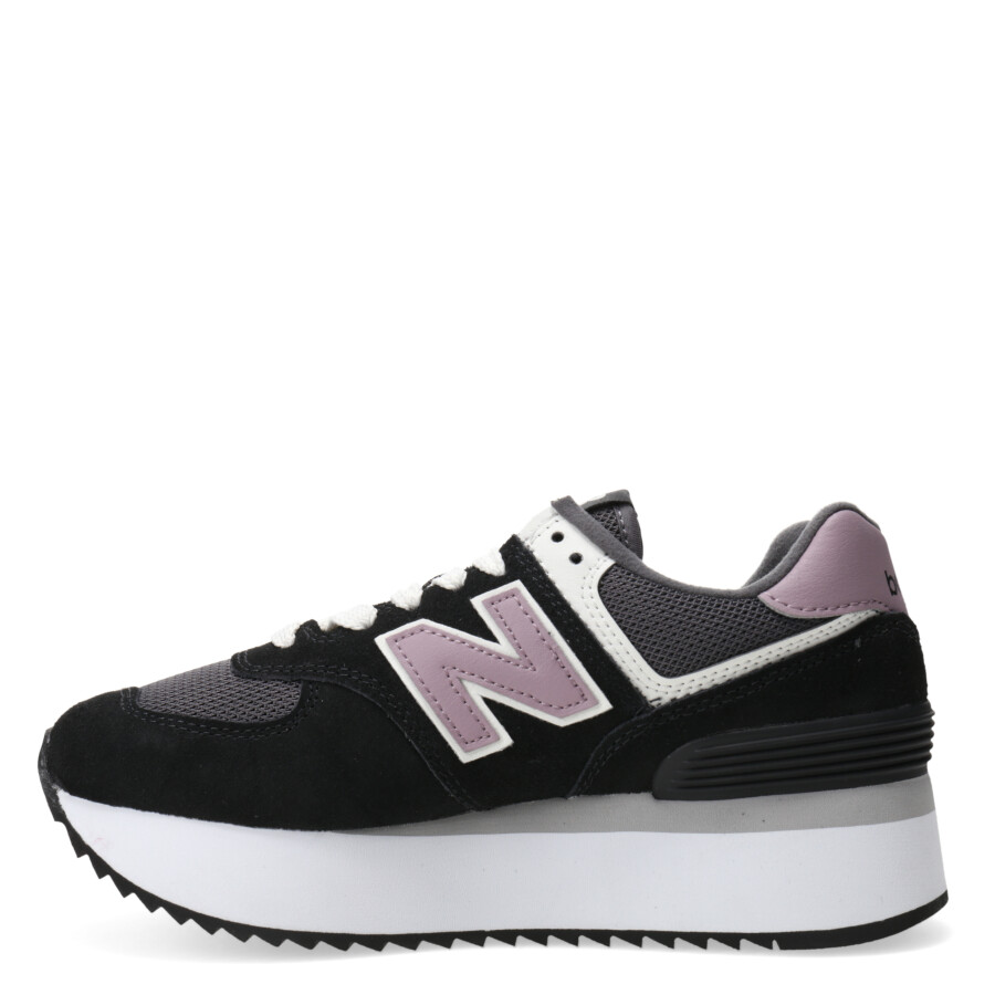 Championes de Mujer New Balance Life Style Plataforma Negro - Blanco - Violeta