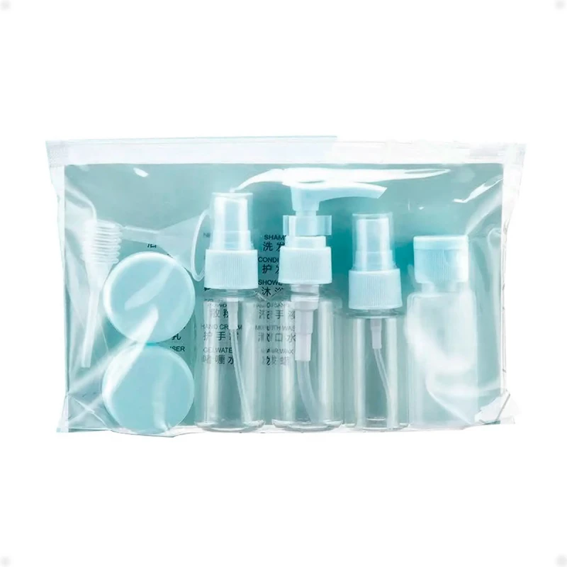 Recipientes para viaje Kit para Cosméticos Celeste