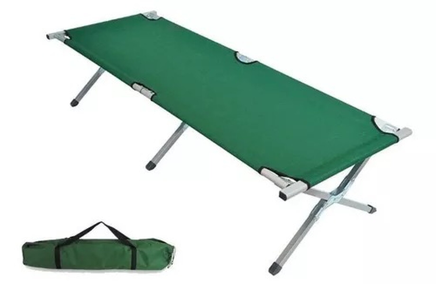 Catre Plegable en Aluminio Reforzado Con Bolso - Verde 
