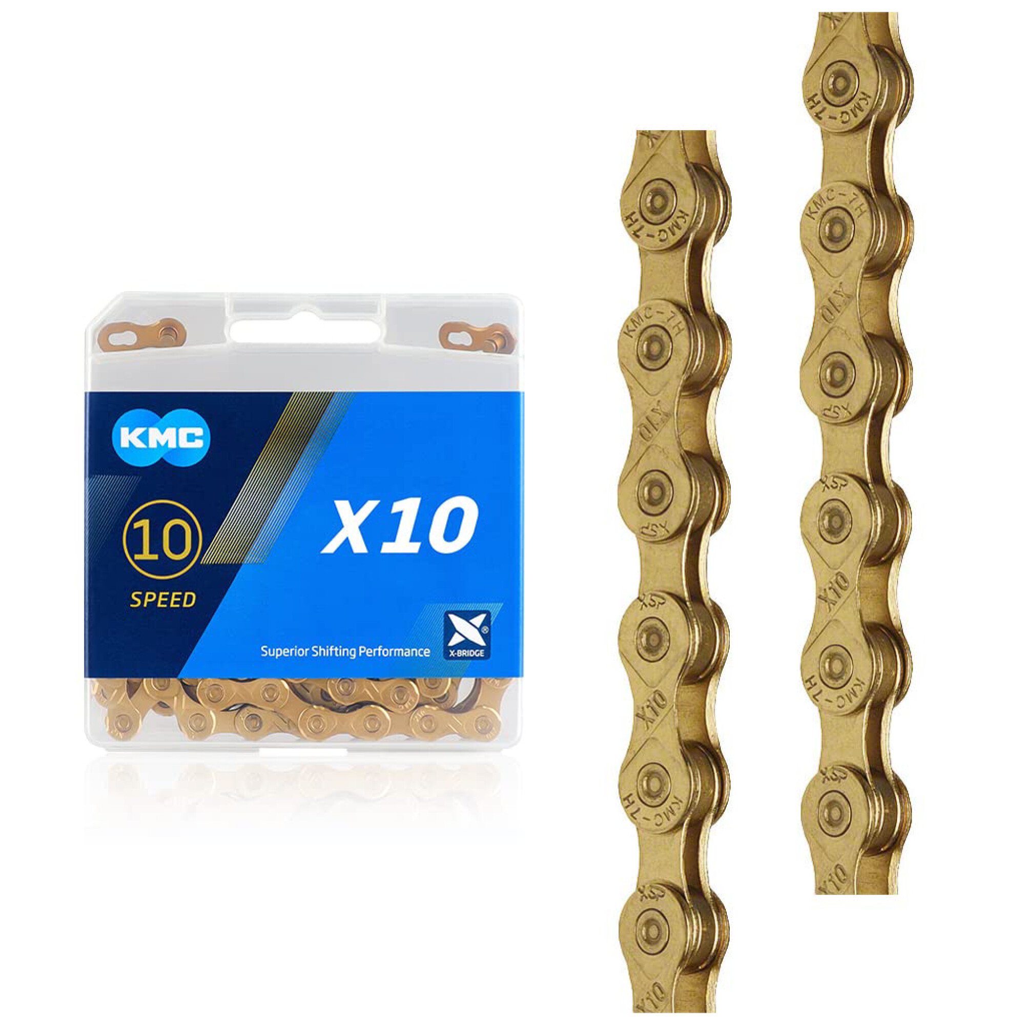 suspicaz Puntero Enviar Cadena Kmc X10ti 10 Velocidades Gold — Scott