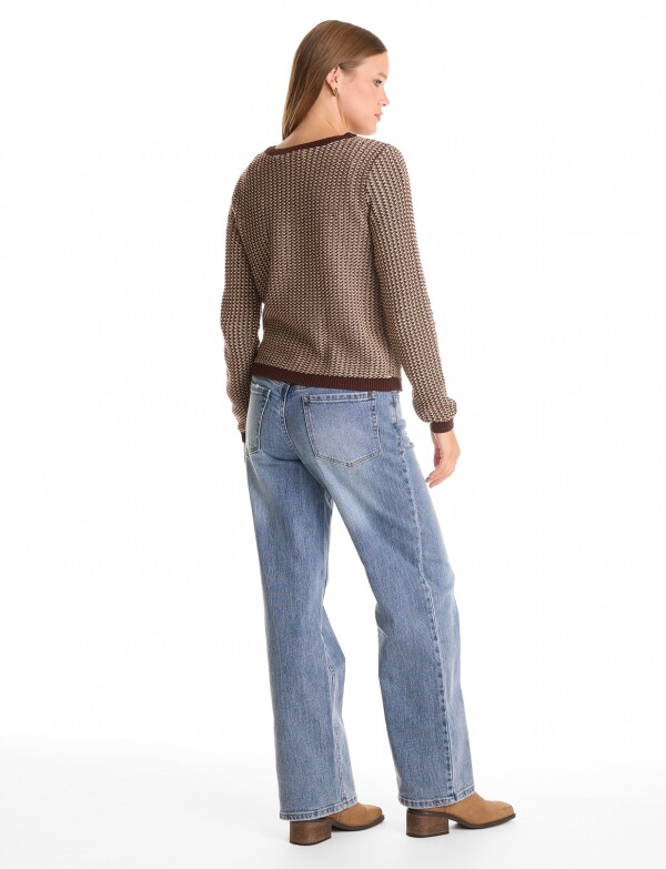 Cardigan Tweed MARRON/MULTI