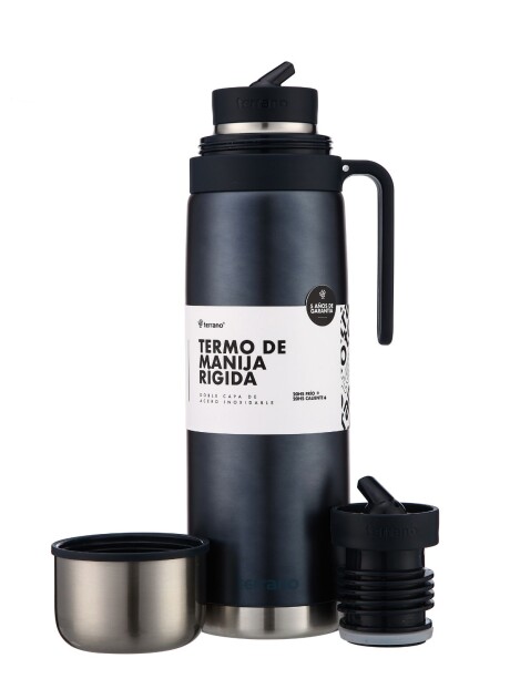 Termo 1Lt. Premium Manija Rigida Azul Metalizado