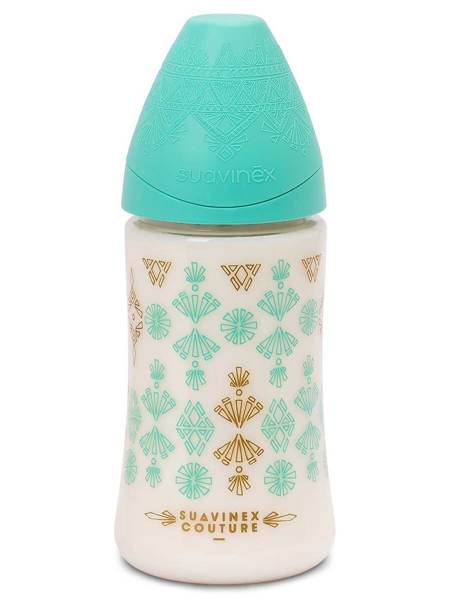Mamadera 270 ml silicona - couture verde 