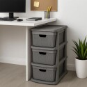Cajonera Gavetero Estante simil Rattan 3 Cajones 15lts Gris Cajonera Gavetero Estante simil Rattan 3 Cajones 15lts Gris