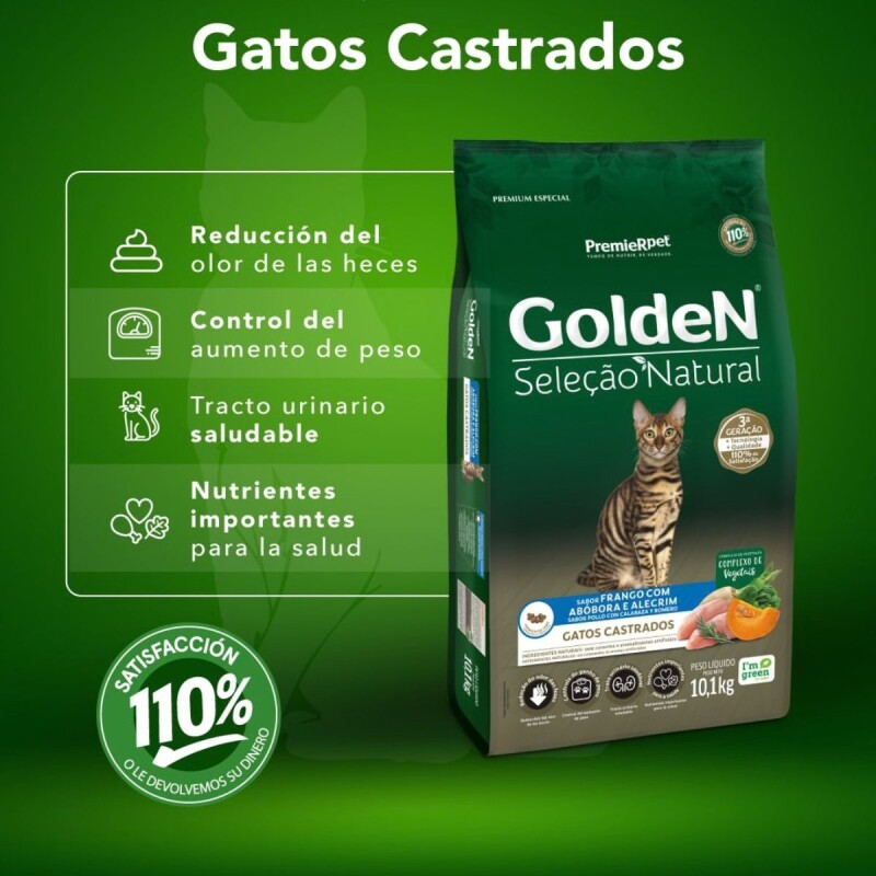 GOLDEN NATURAL GATO CASTRADO CALABAZA Y ROMERO 10.1 KGS GOLDEN NATURAL GATO CASTRADO CALABAZA Y ROMERO 10.1 KGS