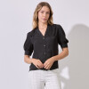 Blusa Saten Botones NEGRO