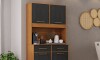 Kit mueble de cocina Pop Plus 4 puertas 2 cajones Negro / Marrón