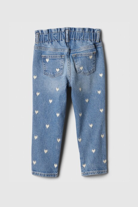 Jean Mom Toddler Niña Medium Wash