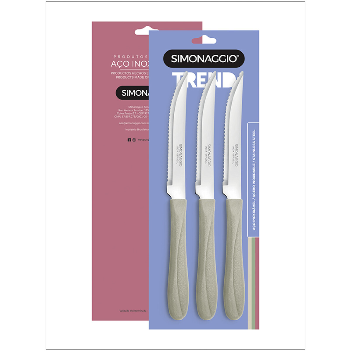 Set X3 Cuchillos Trend de Simonaggio - BEIGE 
