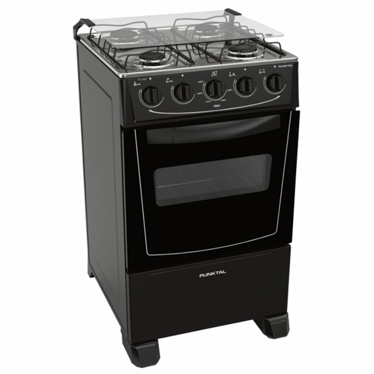 Cocina A Gas Punktal Pk-268bk - COCINA PUNKTAL GAS PK-268BK NEGRA AP 