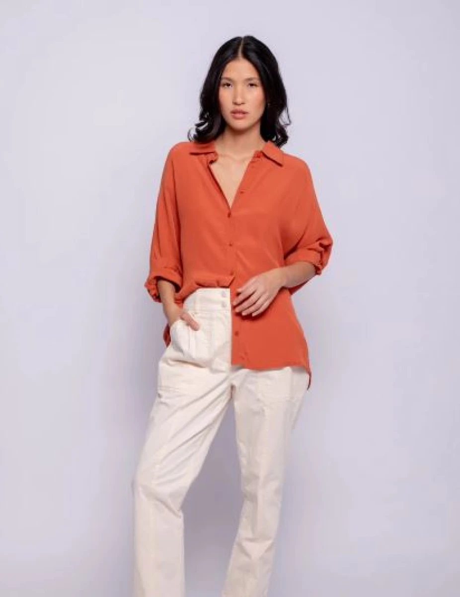 CAMISA DANIEL CASSIN PIENZA - TERRACOTA 