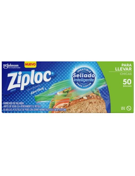 ZIPLOC BOLSAS PLÁSTICAS CHICA 16X15CM, 50 UNIDADES ZIPLOC BOLSAS PLÁSTICAS CHICA 16X15CM, 50 UNIDADES