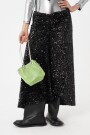 Falda midi de lentejuela Negro