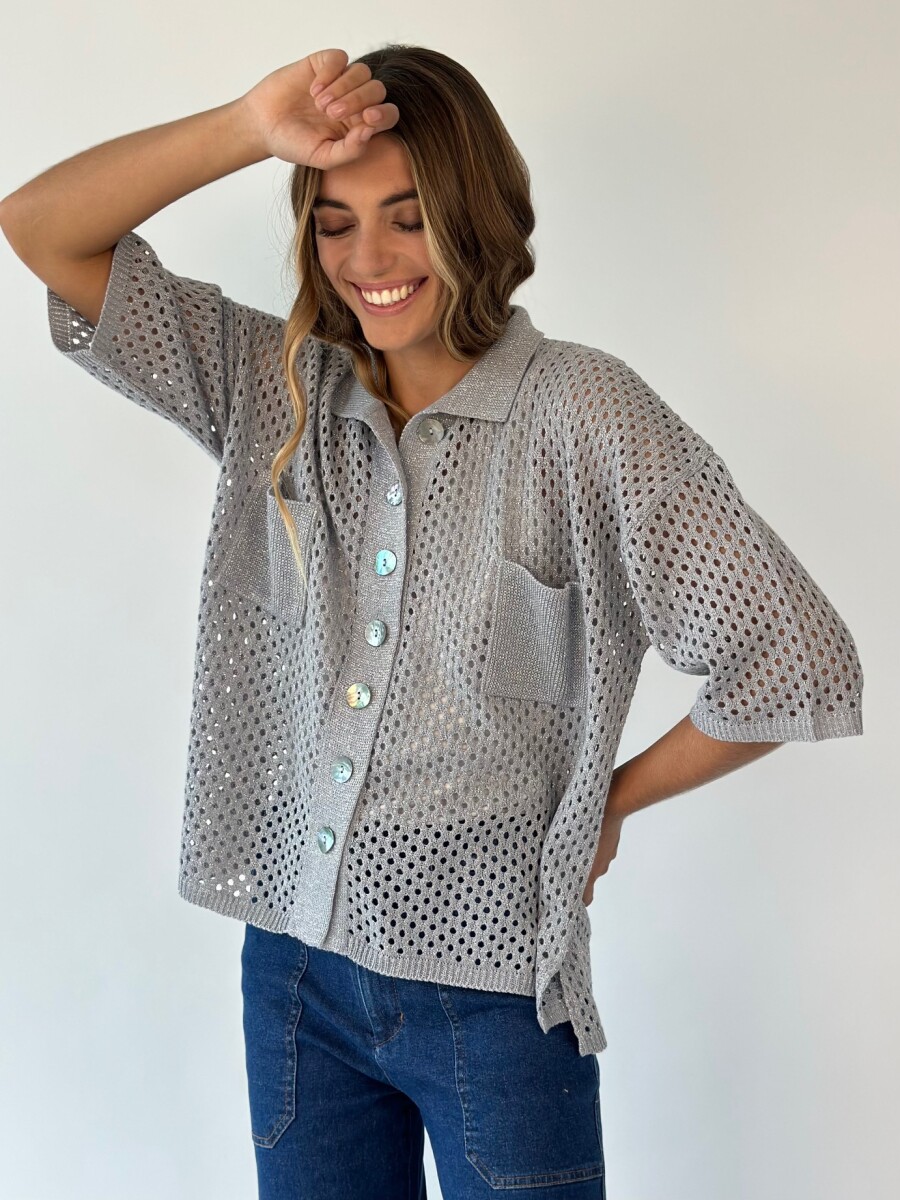 CAMISA TEJIDA AGATA - PLATEADO 