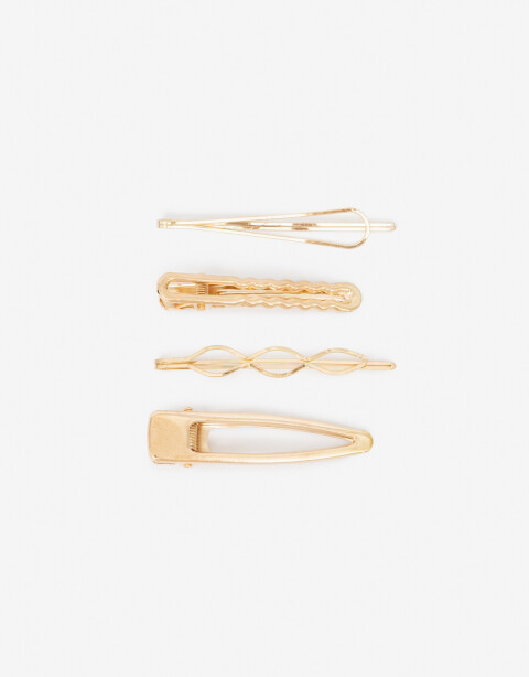Horquillas Set Acrilico Set De Mix Horquillas - Dorado