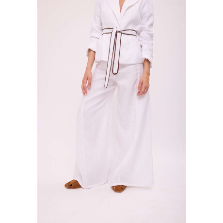 Pantalon Wide Xl Linen Ss26 Blanco