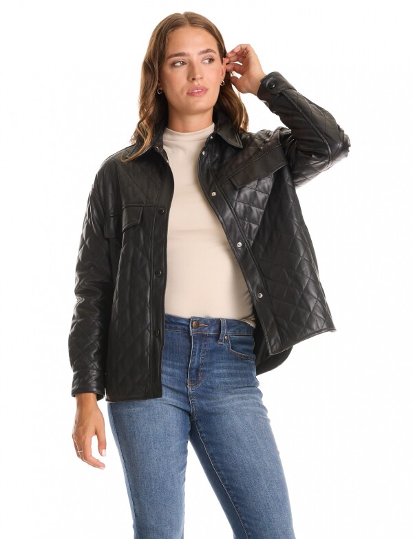 Chaqueta Eco Cuero NEGRO