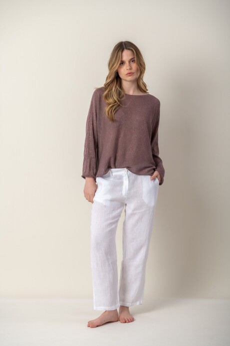 Pantalón de lino Blanco