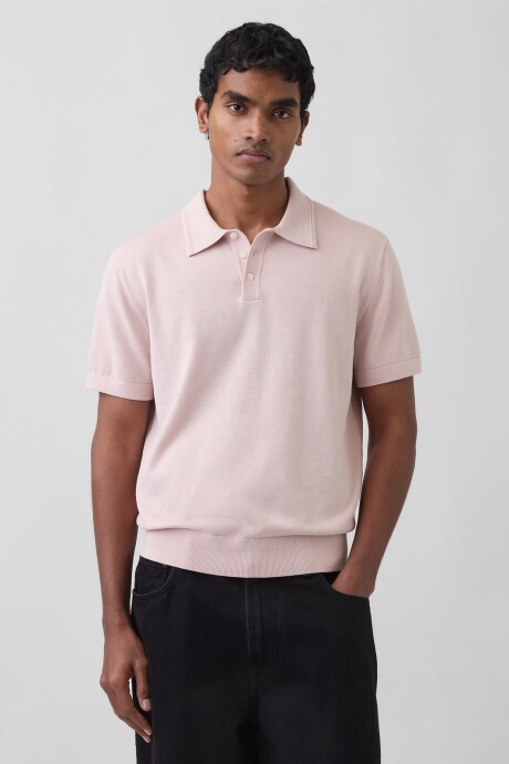 Buzo Tipo Polo Manga Corta Hombre Dull Rose