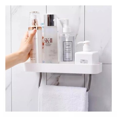 Soporte y Toallero Blanco c/sopapa 28x8,5x10cm Soporte Y Toallero Blanco C/sopapa 28x8,5x10cm