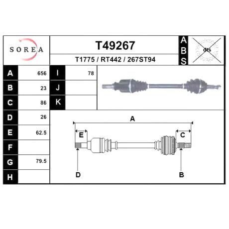 SEMIEJES RENAULT IZQ. LOGAN CLIO II SANDERO (23-26-653) SIN ABS - SEMIEJES RENAULT IZQ. LOGAN CLIO II SANDERO (23-26-653) SIN ABS -