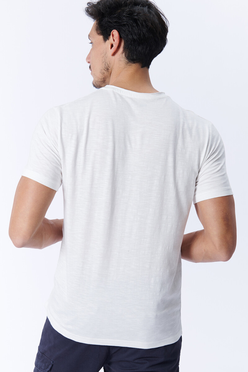 Remera Manga Corta Slub Blanca