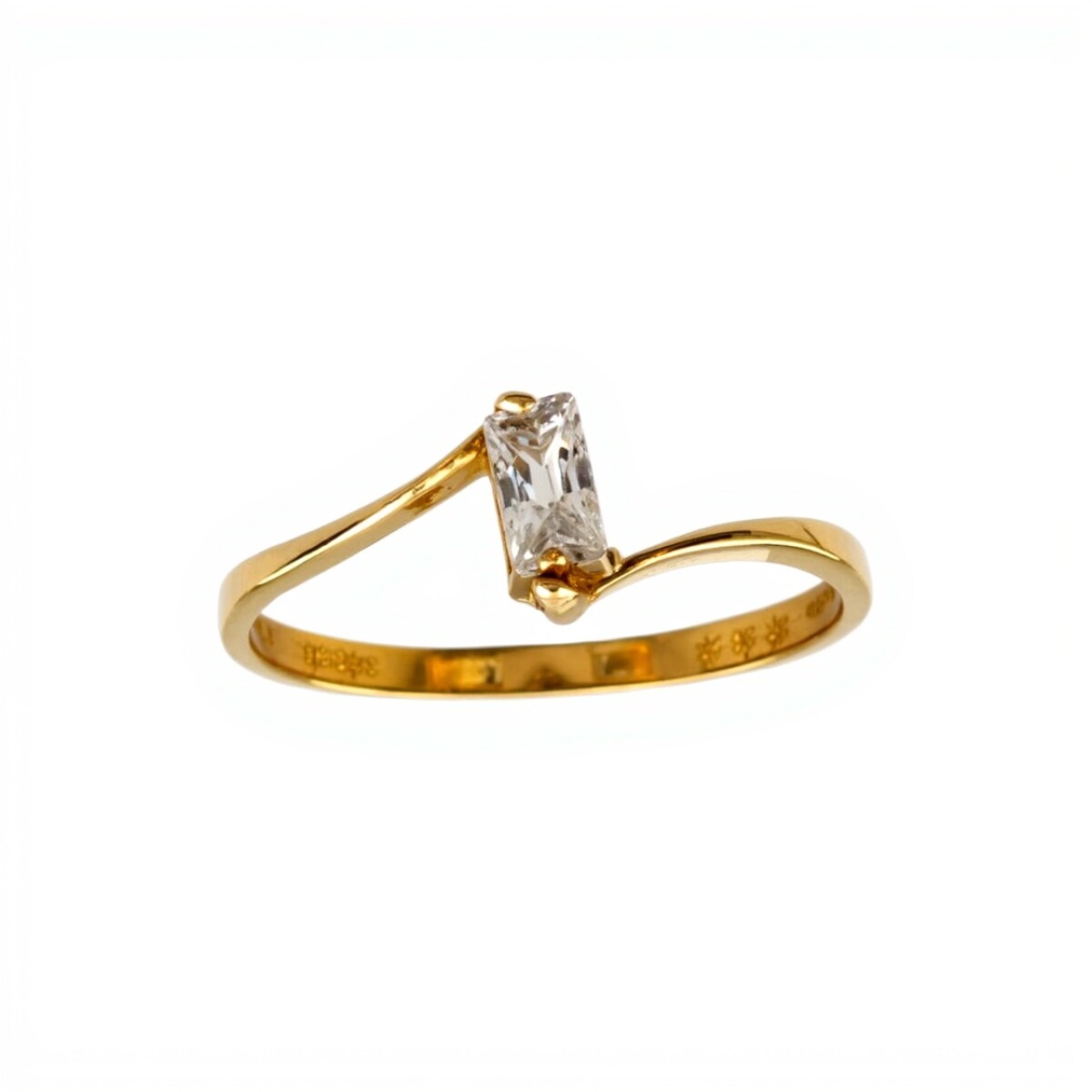 Anillo Solitario-Oro bajo-Piedra Zirconia-AN8072 - conpiedra 