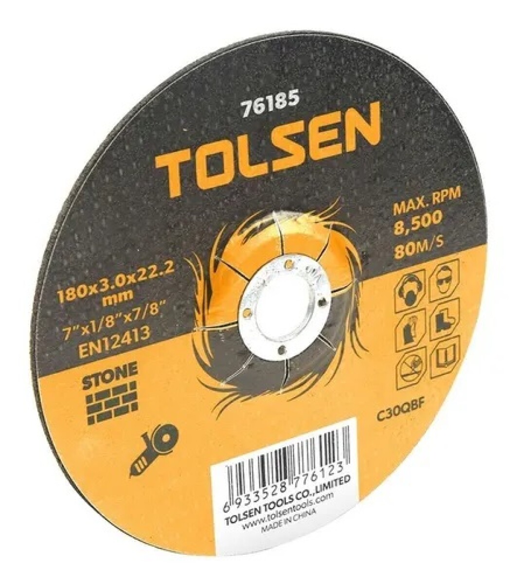 TOLSEN DISCO CORTE PIEDRA CENTRO DEPRIMID 230mmX3 