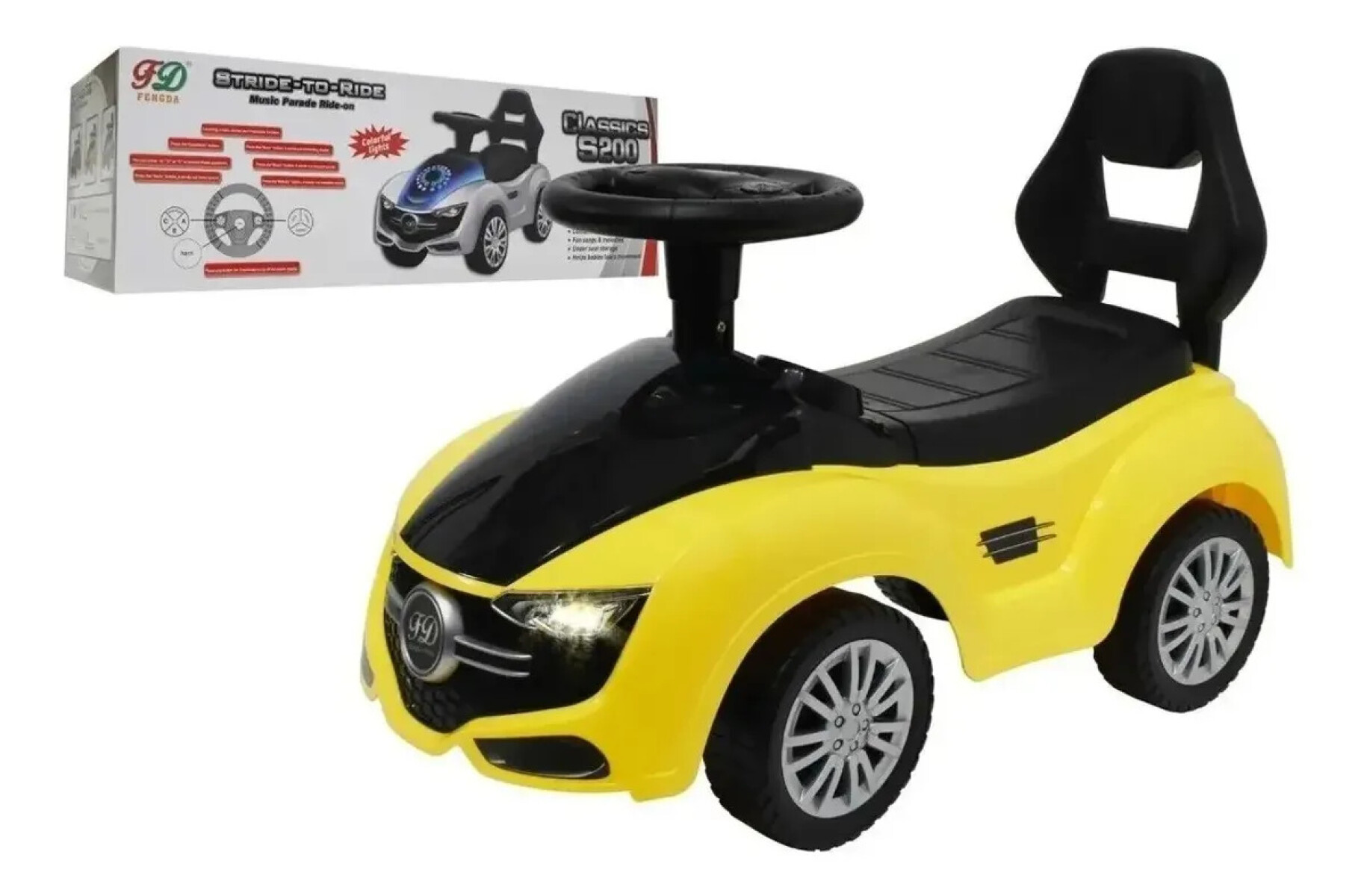 Buggy auto futurista con luz y sonido - Amarillo 