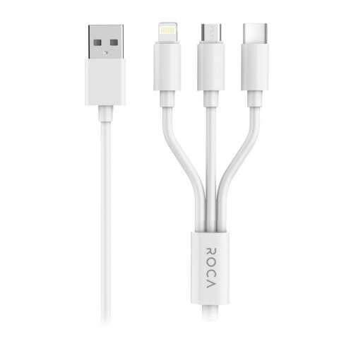 Cable 3 En 1 Micro Usb Tipo C Compatible Lightning Roca 1.2m Cable 3 En 1 Micro Usb Tipo C Compatible Lightning Roca 1.2m