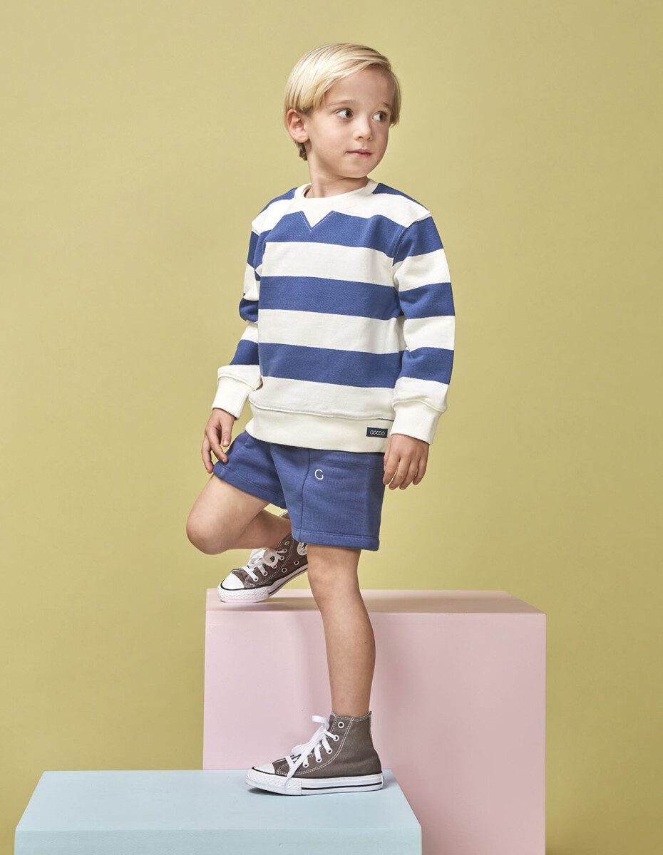 Sudadera De Rayas - Blanco 