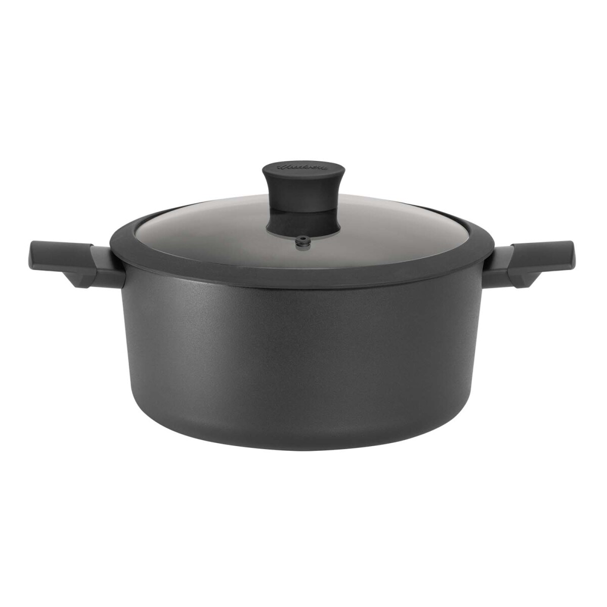 CACEROLA C/ANTIADHERENTE - ALUMINIO NEGRO Y TAPA, NEGRO 