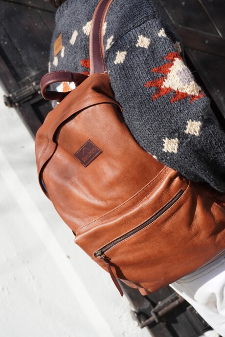 Mochila Moro Camel Blue Zip