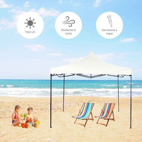 Gazebo Plegable 3x3 M Auto armable Toldo Playa Jardin Carpa Tela 600d IMBACK Color Blanco Gazebo Plegable 3x3 M Auto armable Toldo Playa Jardin Carpa Tela 600d IMBACK Color Blanco