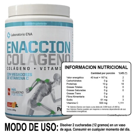 Colageno ENA Enacción Sabor Naranja 240gr Colageno ENA Enacción Sabor Naranja 240gr