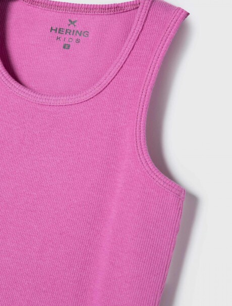 MUSCULOSA BÁSICA INFANTIL ACANALADA ROSA