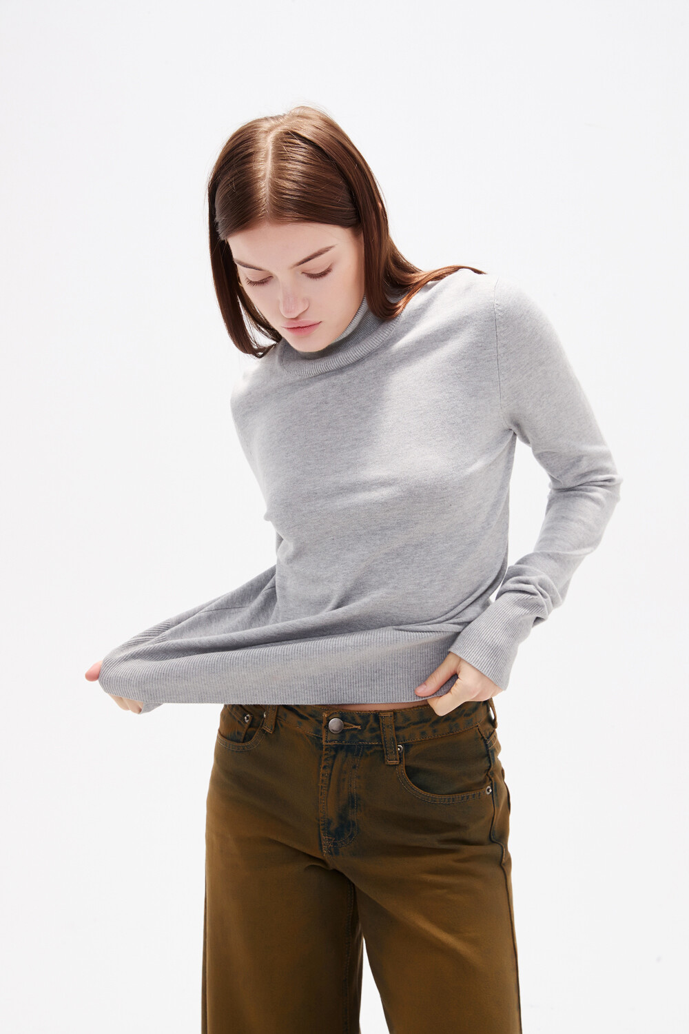 Polera Tivana Gris Melange Medio