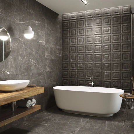 CERAMICA PARA PARED GRIS OSCURO RECTIFICADO MATE BALDOCER 33.3X100 GAMAS DE GRIS