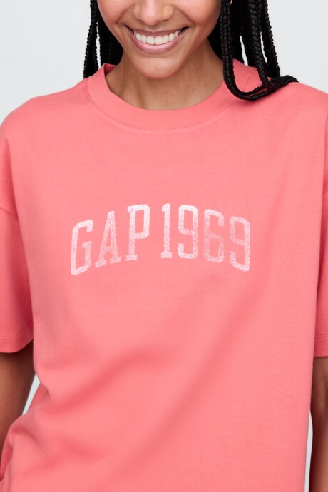 Remera Mini Logo Cropped Mujer Watermelon Ice