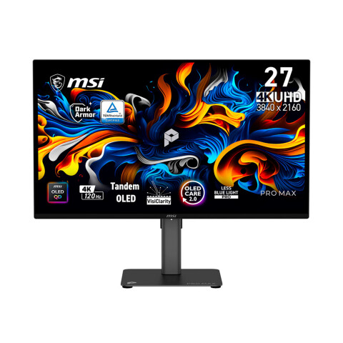 MSI Monitor Gamer Pro Max 27" QD-OLED UHD - Black MSI Monitor Gamer Pro Max 27" QD-OLED UHD - Black