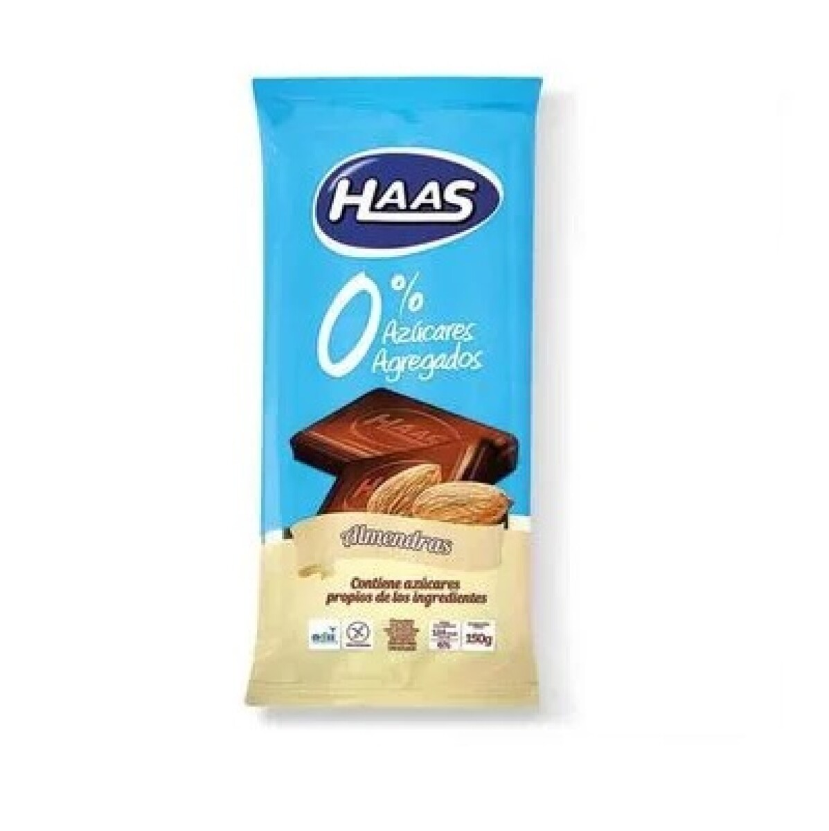 Chocolate Haas Con Almendras 0% Azúcar 150 Grs. 