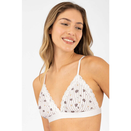 Triangulo flower stripe Marfil