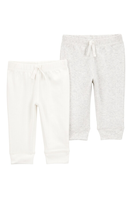 Pack dos pantalones de algodón, gris Sin color