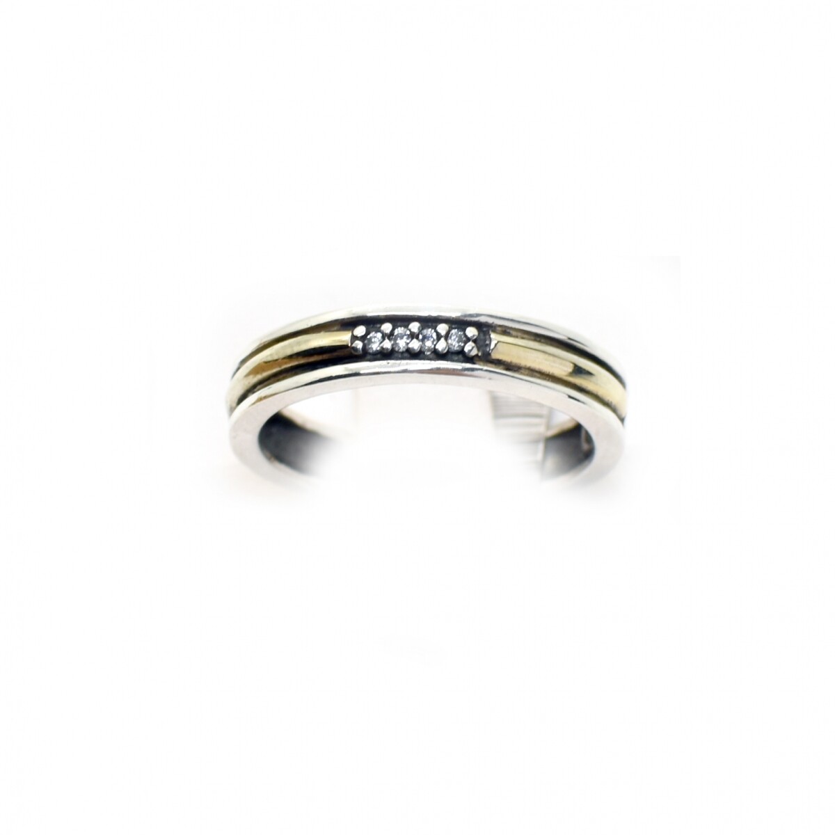 Anillo en Oro y Plata 925 con Zirconias 