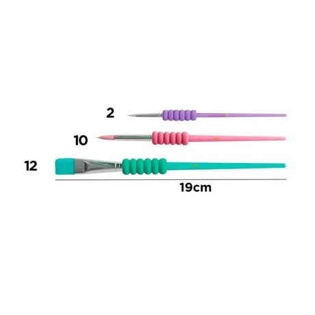 Pincel MP Soft Touch Rosado, Violeta y Turquesa