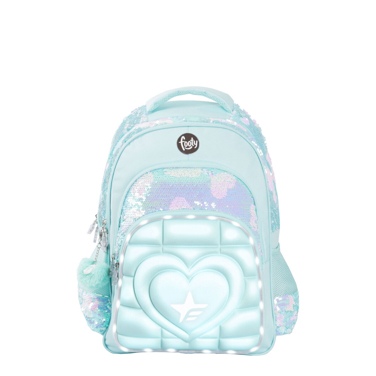 Mochila Footy Corazon C/Luces - Verde Agua 